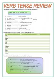 English Worksheet: Verb tense review