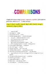 English worksheet: Comparisons