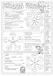 English Worksheet: Phrasal Verbs & Key