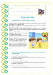 English Worksheet: Present Simple and Continuous - revision worksheet
