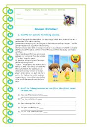 Present Simple and Continuous - revision worksheet