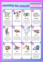 English Worksheet: Animal description Game