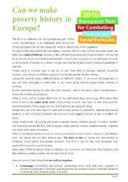 English Worksheet: 2010 European Year for Combating Poverty and Social Exclusion