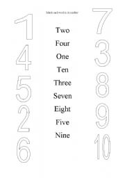 English worksheet: Numbers 1-10