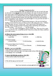 English Worksheet: Reading Comprehension