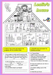 English Worksheet: leslies house