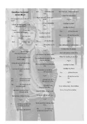 English Worksheet: goodbye my lover James Blunt: fill the gaps with present perfect