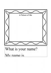 English Worksheet: A Picture of Me