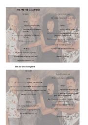 English Worksheet: Queen: we are the champions: fill up with present perfect