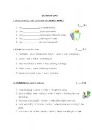 English Worksheet: Grammar Exam