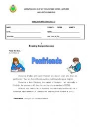 English Worksheet: 5th grade Test - Countries and Nationalities