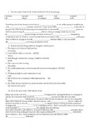 English Worksheet: OPEN CLOZE, WORD FORM, SENTENCE TRANSFORMATIONS