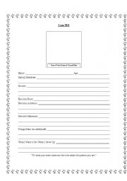 English Worksheet: I am ME