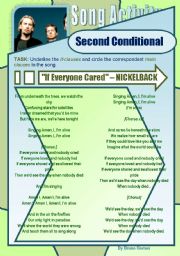 English Worksheet: Second Conditional - Song Activity - If Everyone Cared (Nickelback)