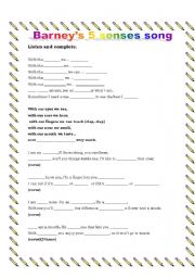 English Worksheet: Five senses 