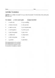 English worksheet: Inside or Out