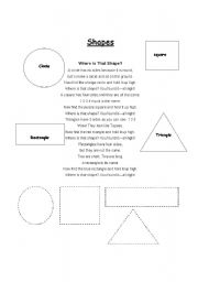 English worksheet: Shapes Song