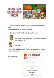 English Worksheet: little red riding hood role play 1/2.