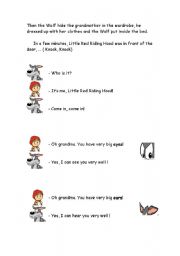 English Worksheet: little red riding hood role play continue, 2nd sheet 1/3.