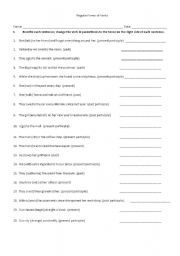 English Worksheet: Principal parts of regular verbs