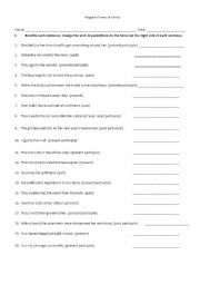 English worksheet: Principal parts of regular verbs