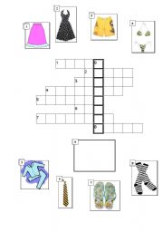 English Worksheet: Crossword Clothes