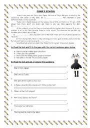 English Worksheet: Sonias School