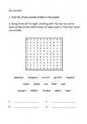 English worksheet: ANIMAL MAZE