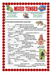 English Worksheet: Mixed tenses - 2