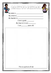 English Worksheet: Back to school Worksheet