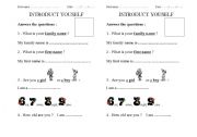 English worksheet: introduct yourself