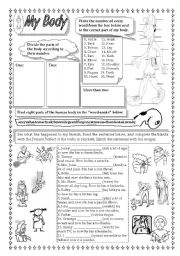 English Worksheet: My Body 