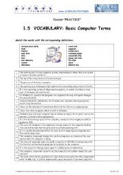 English Worksheet: Basic Computer Terms