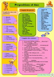 English Worksheet: Prepositions of time