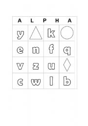 English worksheet: Alphabet Bingo