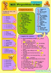 English Worksheet: KEY Prepositions