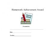 English worksheet: award card