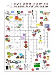 English Worksheet: Toys and games Crossword puzzle 3/3