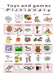English Worksheet: Toys and games Pictionary 1/3