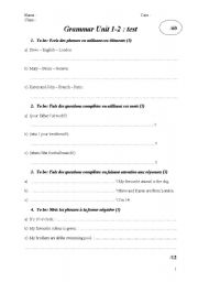 English Worksheet: Grammar test