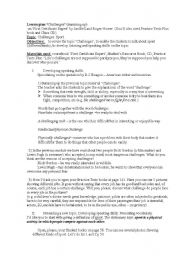 English Worksheet: Challenges