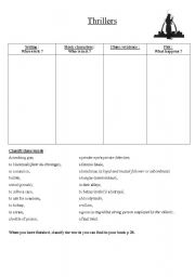 English Worksheet: Thrillers vocabulary