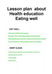 LESSON PLAN ABOUT FOOD