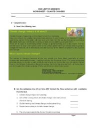 English Worksheet: Climate changes 