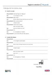 English worksheet: DIALOGUE AT THE CLOTHE SHOP