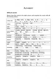 English worksheet: Alphabent - a worksheet on vocabs