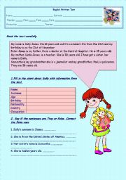 English Worksheet: 5th grade test