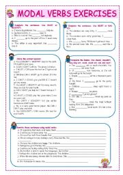 English Worksheet: MODAL VERBS REVISION