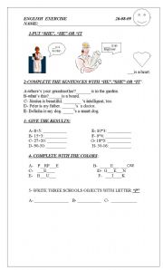 English worksheet: english exercise