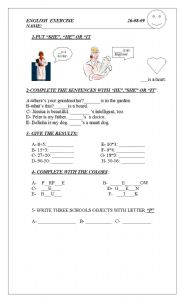 English Worksheet: english exercise